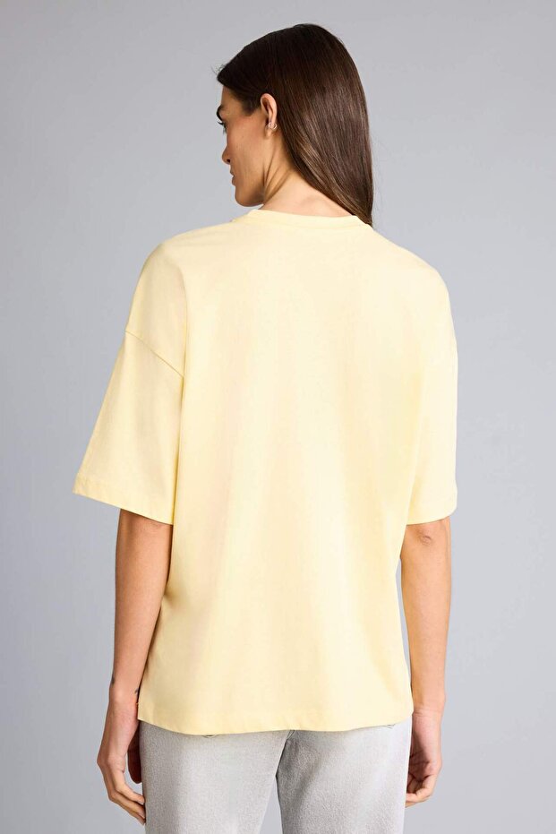 Oversize Basic Combed Cotton T-Shirt C0099Ax26Sm - 5