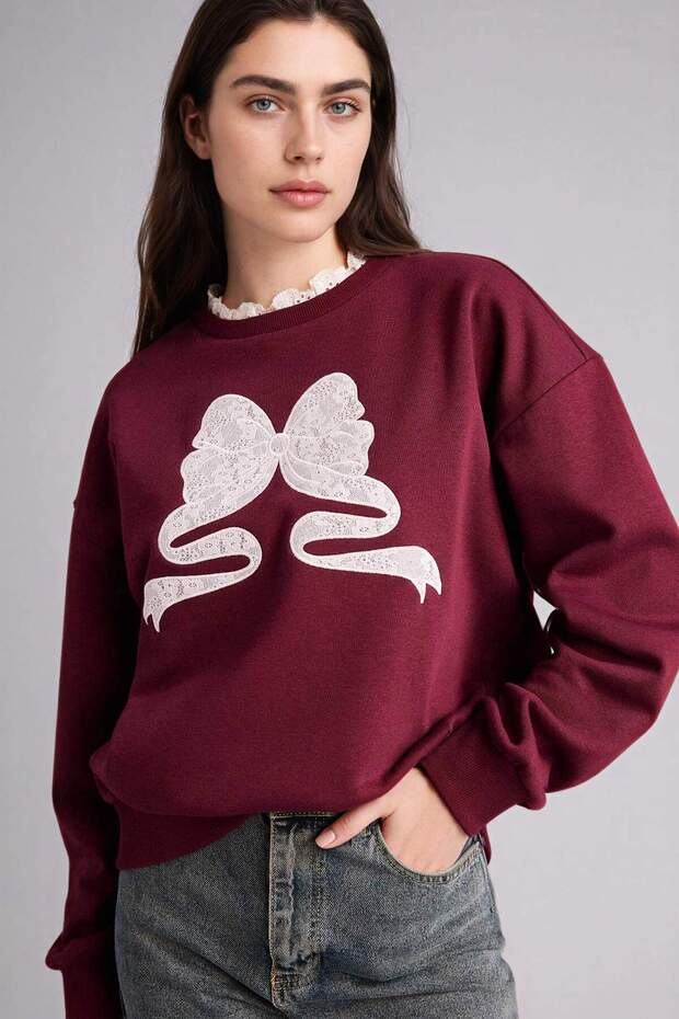 Oversıze Baskılı Sweatshirt G9608AX26SP - 1