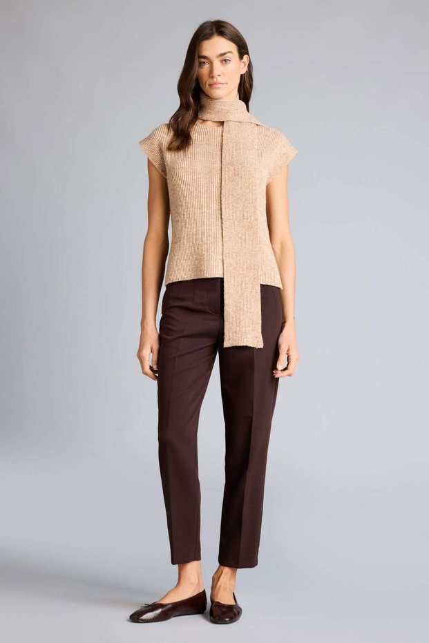 Carrot Fit Zippered High Waist Skinny Leg Cropped Trousers C2466Ax26Sp