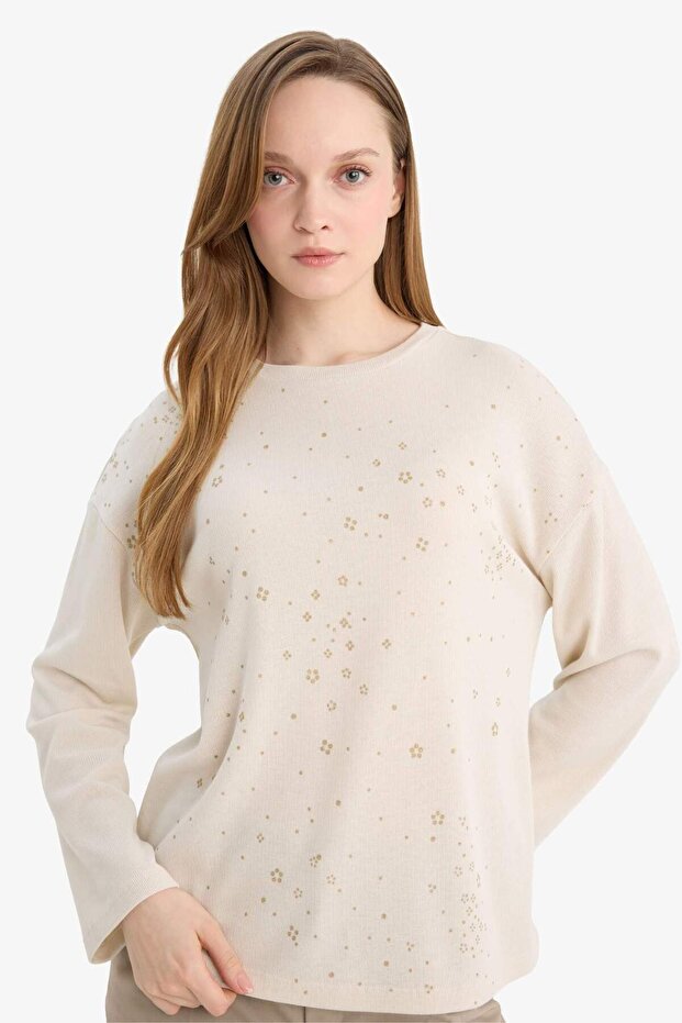 Relax Fit Crew Neck Long Sleeve T-Shirt G9184Ax26Sp