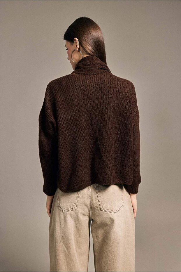 Knitted Sweater with Scarf H2005Ax26Sp - 6