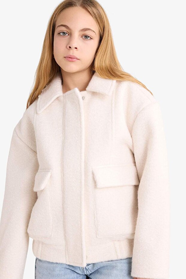 Anti-Wrinkle Snap Fastener Cashmere Jacket Coat Girls F9113A826Sp