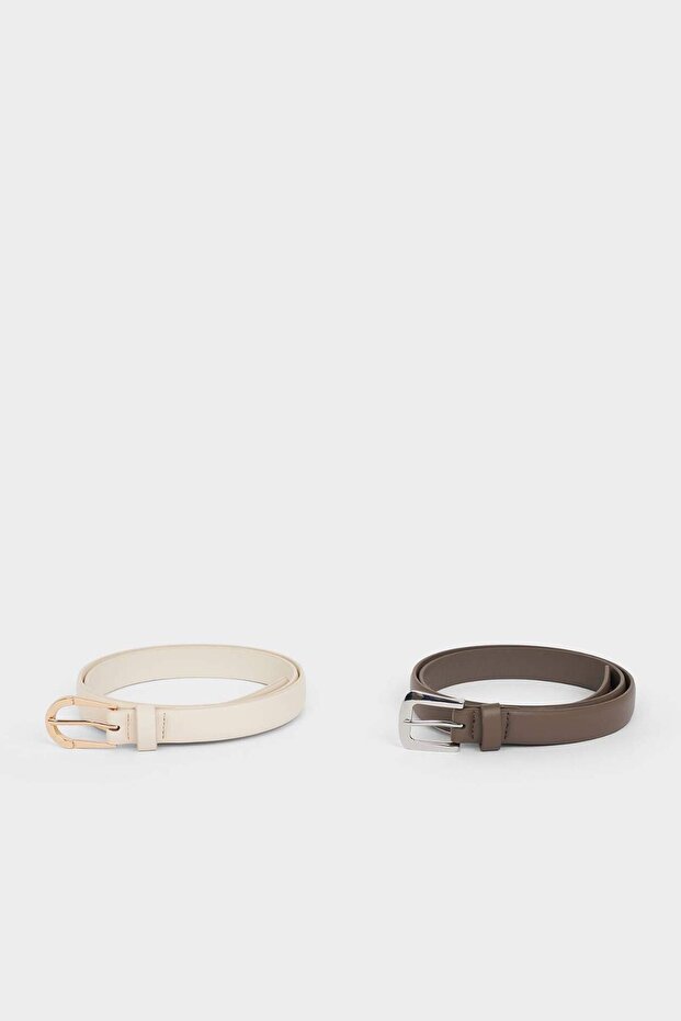 Women's Faux Leather 2-Piece Casual Belt G7341Axns