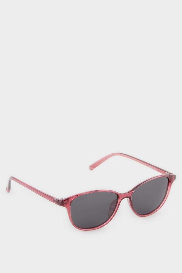 Round Claret Red Plastic Frame Black Glass Polarized Sunglasses Girls Child F4347A8Ns