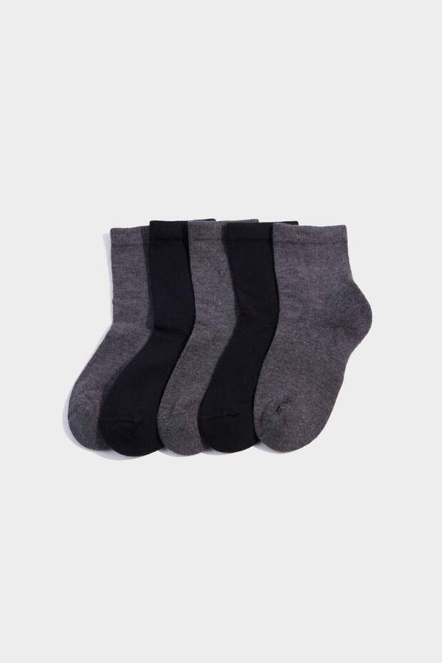 Cotton Seamless 5-Piece Modal Towel Socks for Boys G8074A8Ns