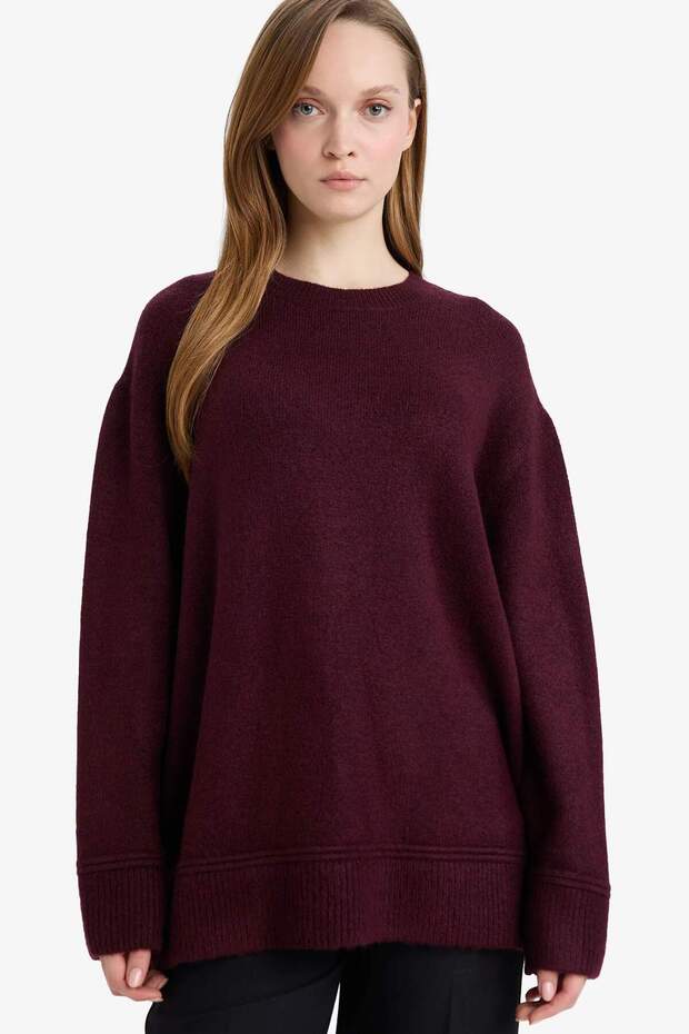 Loose Fit Crew Neck Knitwear Sweater Tunic G7239Ax25Cw