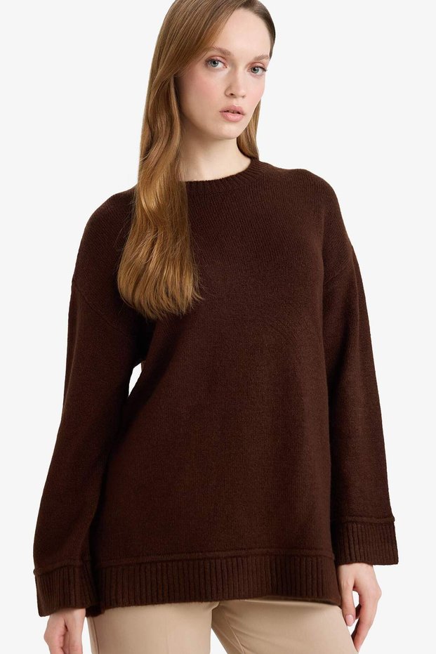 Loose Fit Crew Neck Knitwear Sweater Tunic G6912Ax25Wn