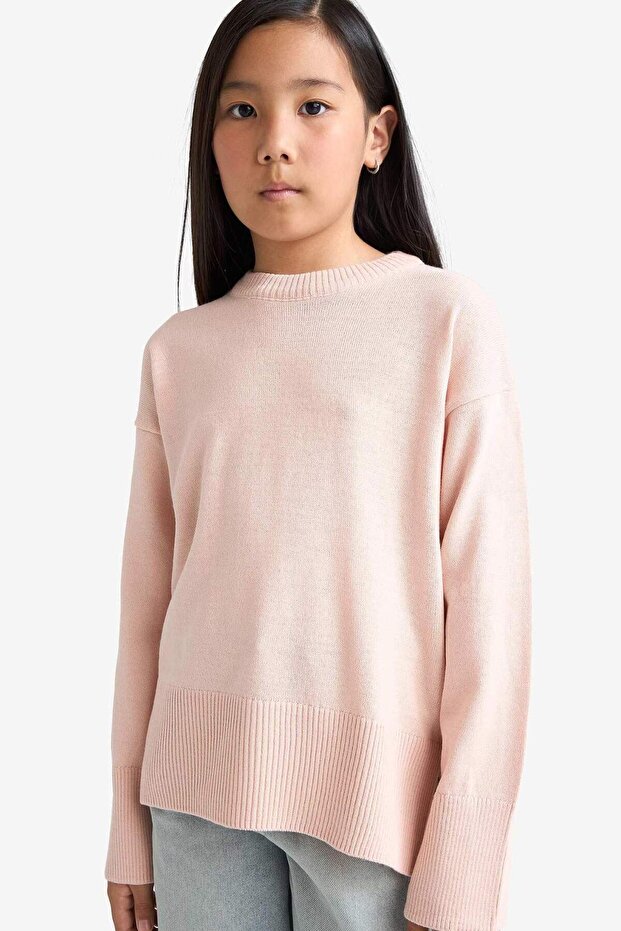Oversize Wide Fit Crew Neck Knitwear Sweater Girls E7739A825Au