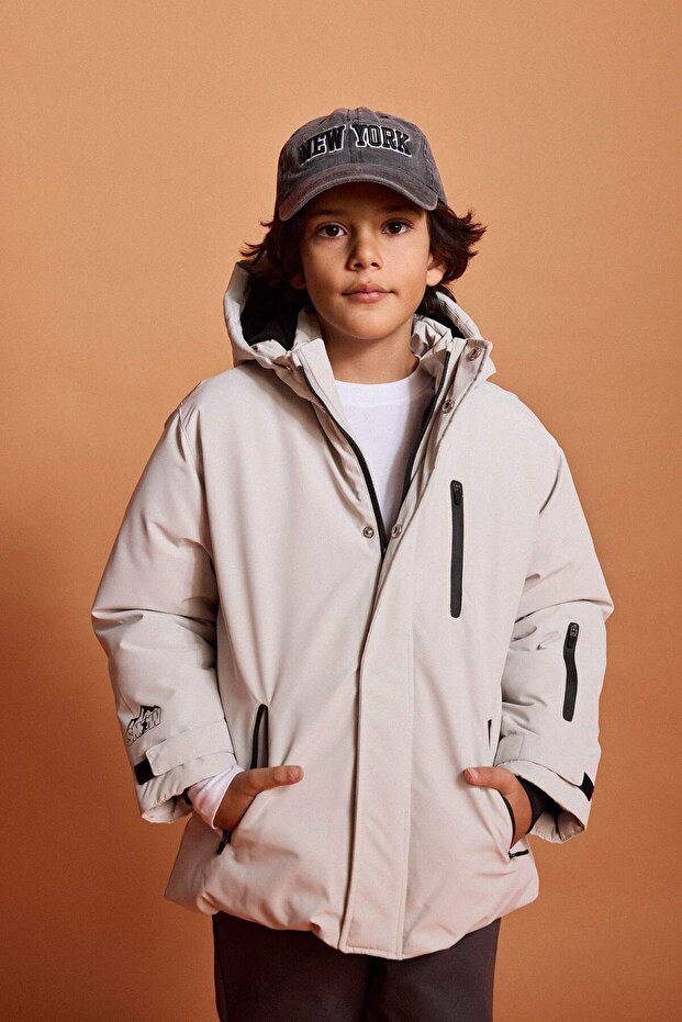Water Repellent Hooded Fleece Lined Coat Boy's F4864A825Wn