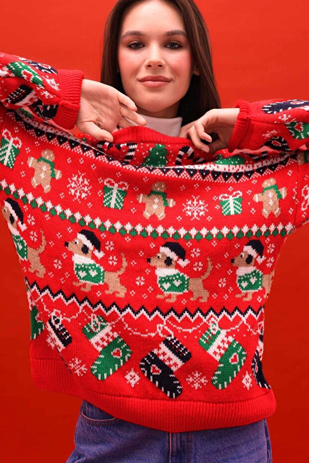 New Year's Themed Regular Fit Crew Neck Sweater F4364Ax25Cw