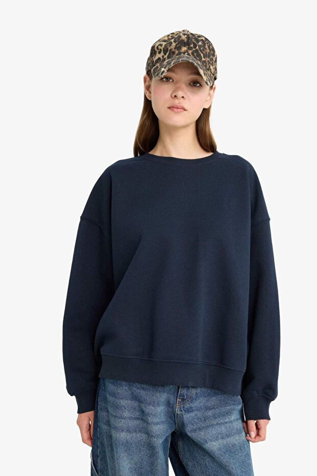 Oversıze Basıc Sweatshirt A4177AX25WN - 3