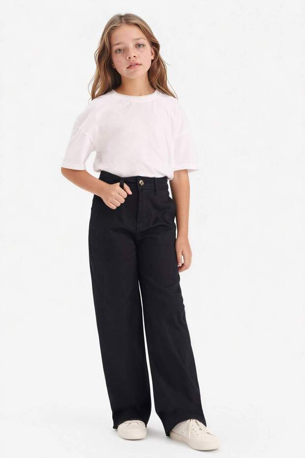 Straight Fit Gabardine Trousers for Girls G4227A825Wn