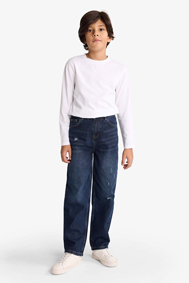 Loose Fit Extra Comfortable Cut Jean Trousers for Boys G3069A825Wn