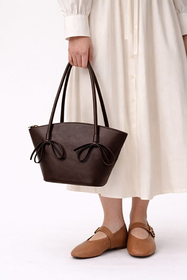 Sandy Bow Tie Bag Aci Brown Size 33X23