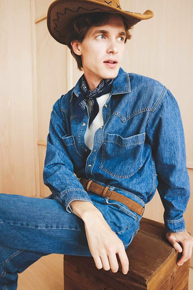 Relax Fit Jean Long Sleeve Shirt G4314Ax25Au