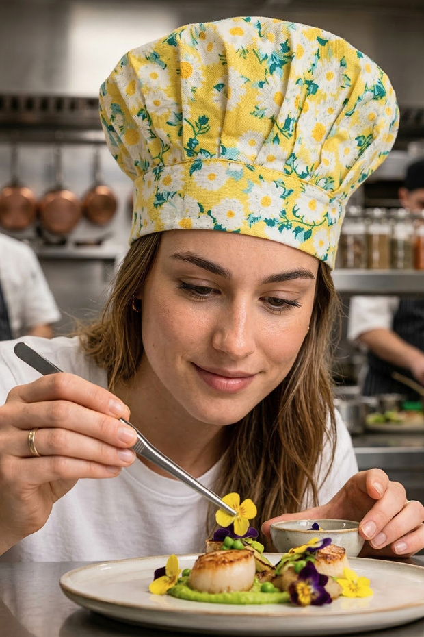 Adjustable Chef's Beret Adjustable Chef's Hat Chef Hat Patterned Chef Hat - 1