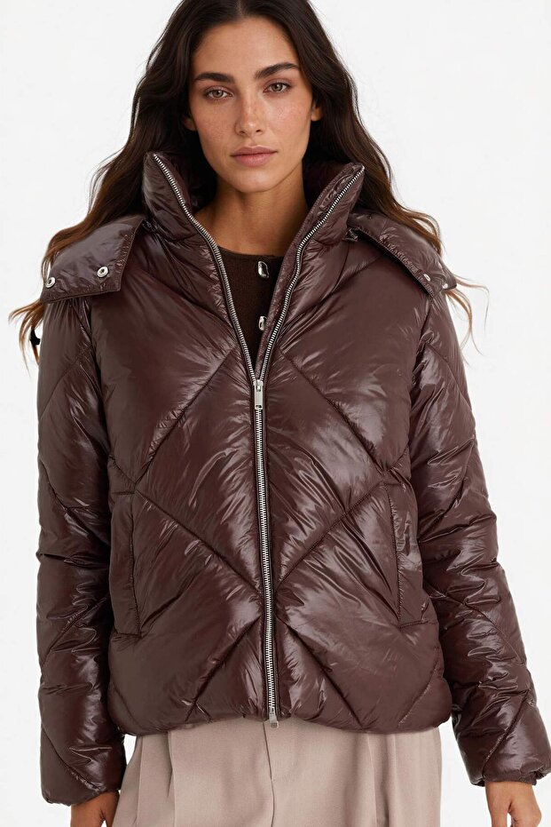Water Repellent Regular Fit Hooded Coat F2823Ax25Wn