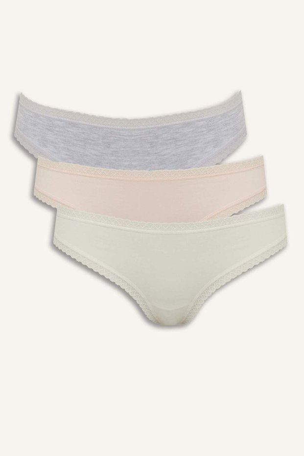 Lace Detailed 3-Piece Brazilian Panties F2190Ax25Au