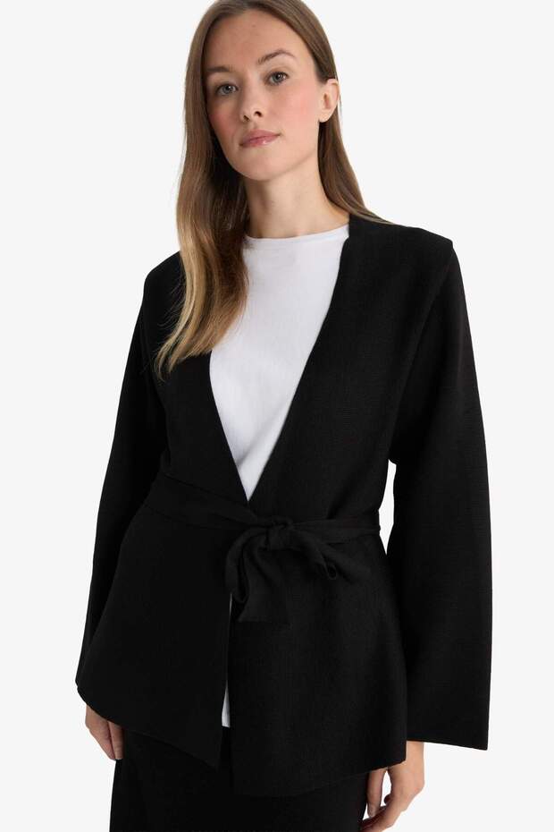 Fitted V-Neck Tie-Up Knitwear Cardigan F1986Ax25Au