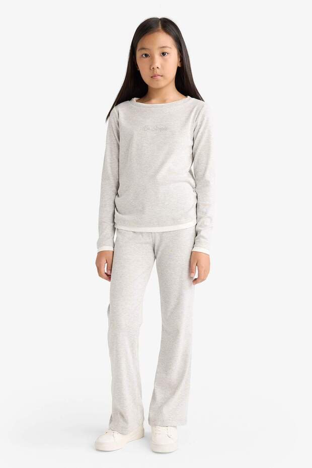 2'Li Set Printed Long Sleeve T-Shirt Sweatpants Girls G0119A825Au