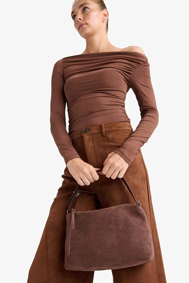Women's Suede Crossbody Bag F1559Axns