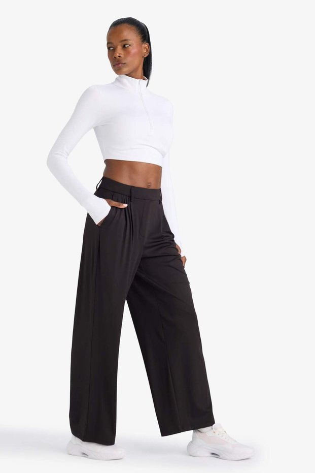 Stretch Fabric Wide Leg Wide Leg Pocketed Pleated Standard Length Premium Sportsman Pants F8232Ax25Wn