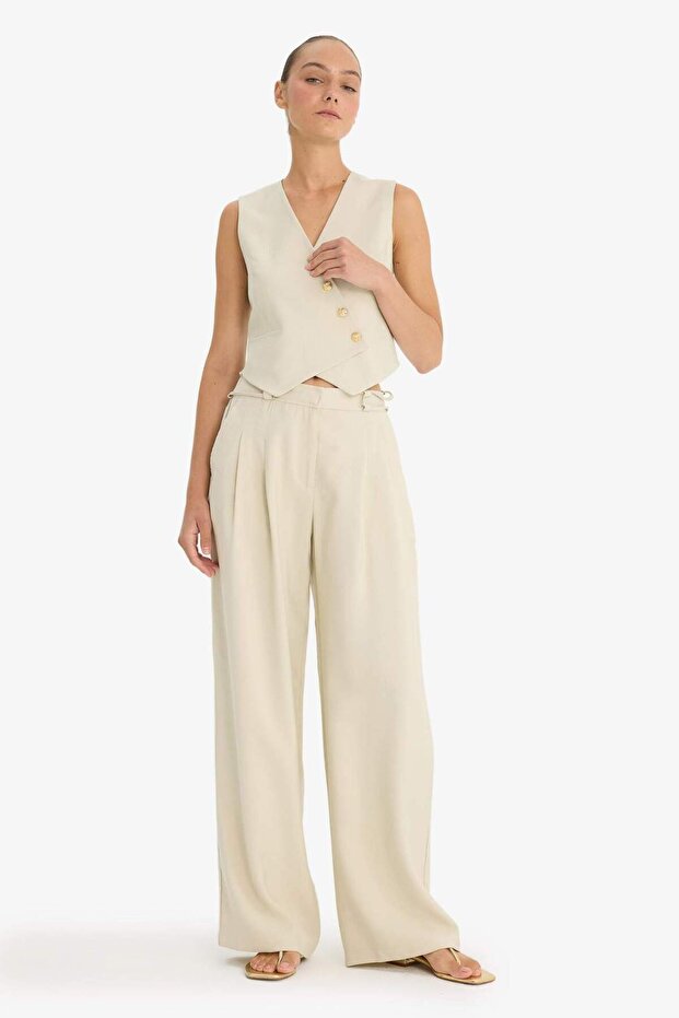 Wide Leg Long Length Flowy Fabric Trousers F9864Ax25Au