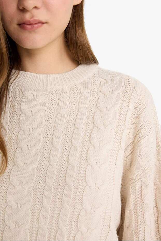 Regular Fit Rundhals Strickpullover T4518AZ25WN - 5