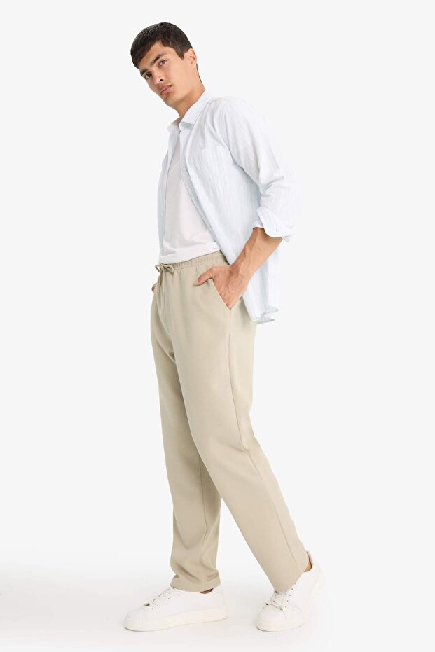 Regular Fit Belted Lace-Up Straight-Leg Sweatpants F0308Ax25Au