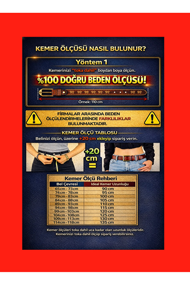 %100 Hakiki Deri Süet Kahverengi Kemer 4cm - 4