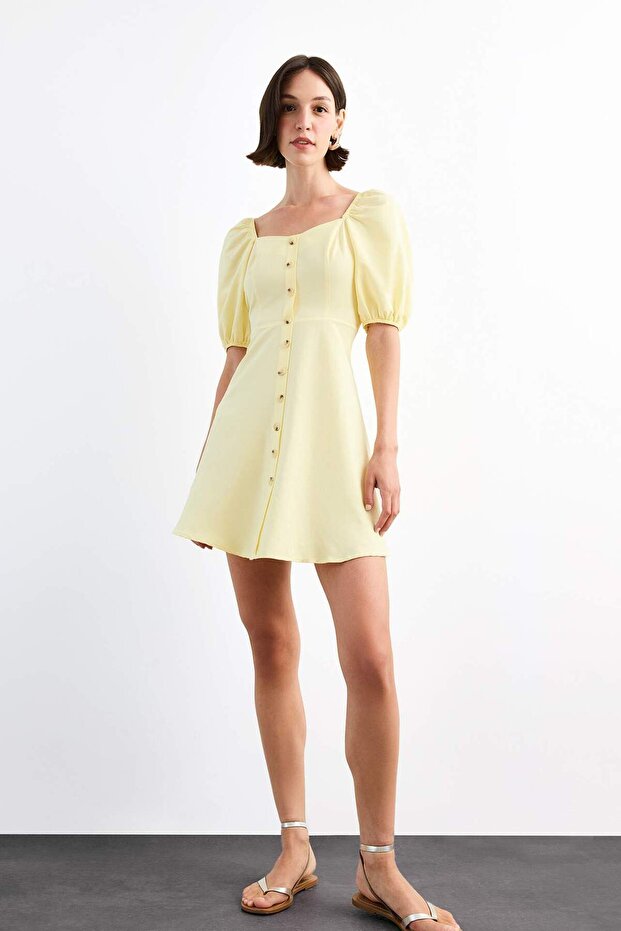 Sweetheart Neckline Short Sleeve Mini Dress G0730Ax25Sm