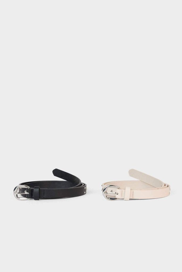 Women's Faux Leather 2-Piece Casual Belt F3360Axns