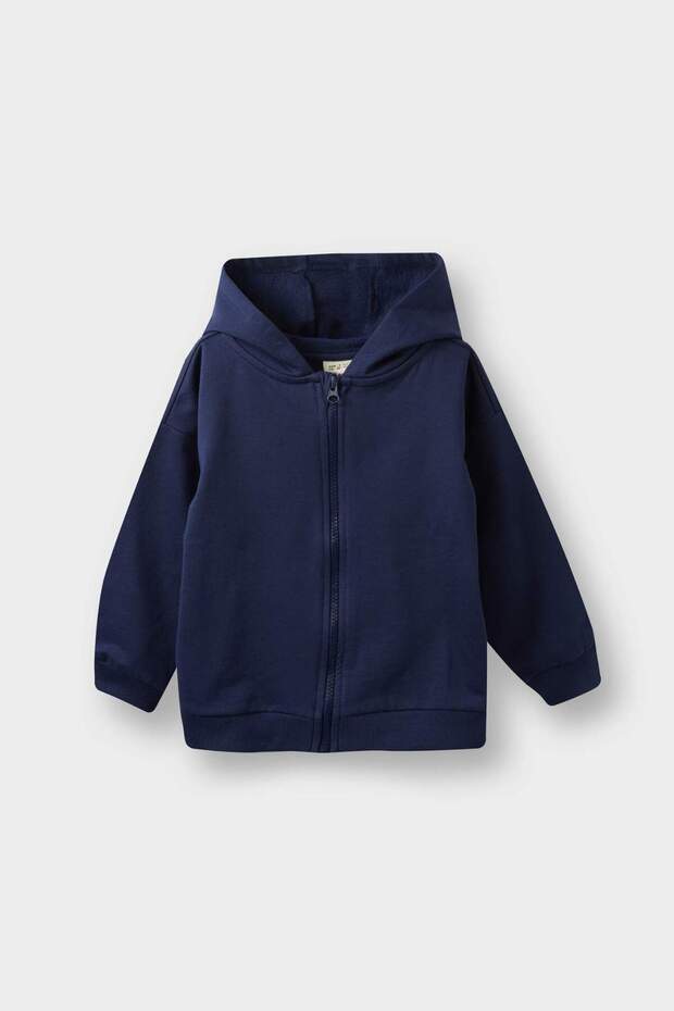 Hooded Basic Soft Fleece Zippered Sweatshirt for Baby Boy A7387A525Au