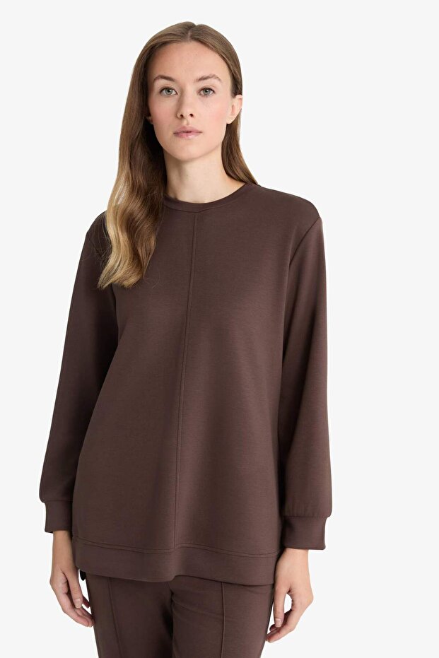 Regular Fit Crew Neck Long Sleeve Tunic F5117Ax25Au
