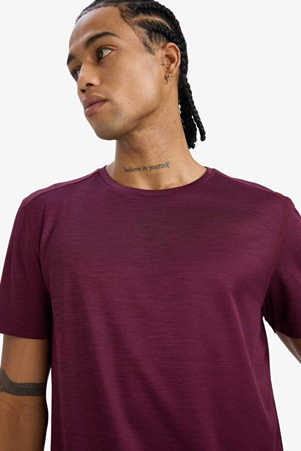 Slim Fit Slim Fit Quick Dry Breathable Stretchy Fabric Crew Neck Sports Short Sleeve T-Shirt E