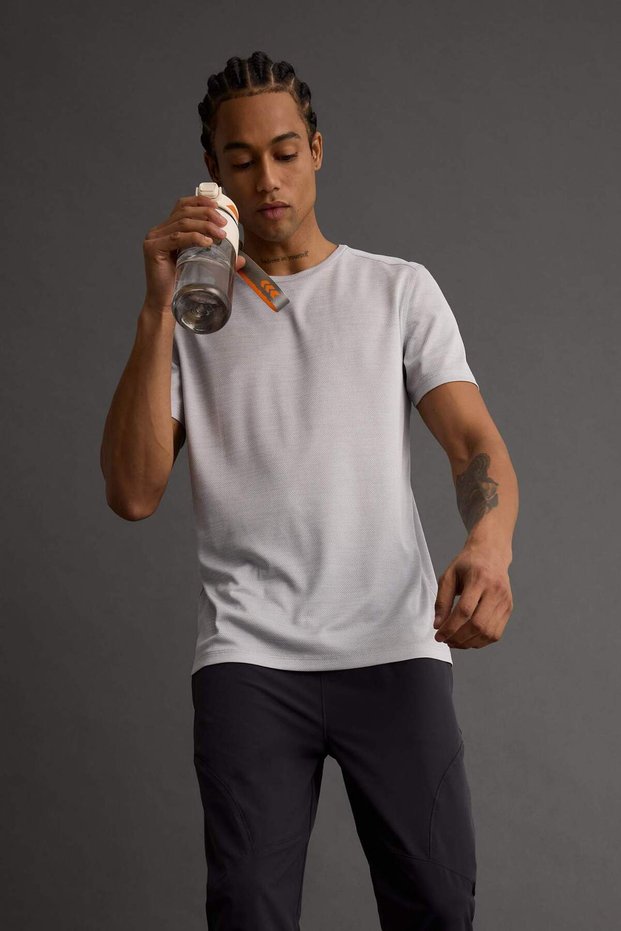 Slim Fit Quick Drying Breathable Flexible Fabric Crew Neck Sportsman Short Sleeve T-Shirt E9319Ax25Au