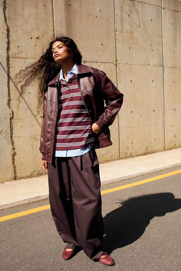 Baggy Fit Gabardine Trousers F7809Ax25Au