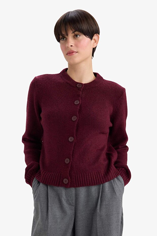 Basic Buttoned Soft Touch Strickjacke aus weichem Strick E3654AX25WN - 4