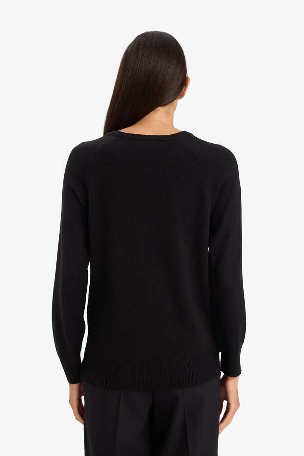 Sweter z dzianiny Relax Fit Basic I6913AZ25WN - 5