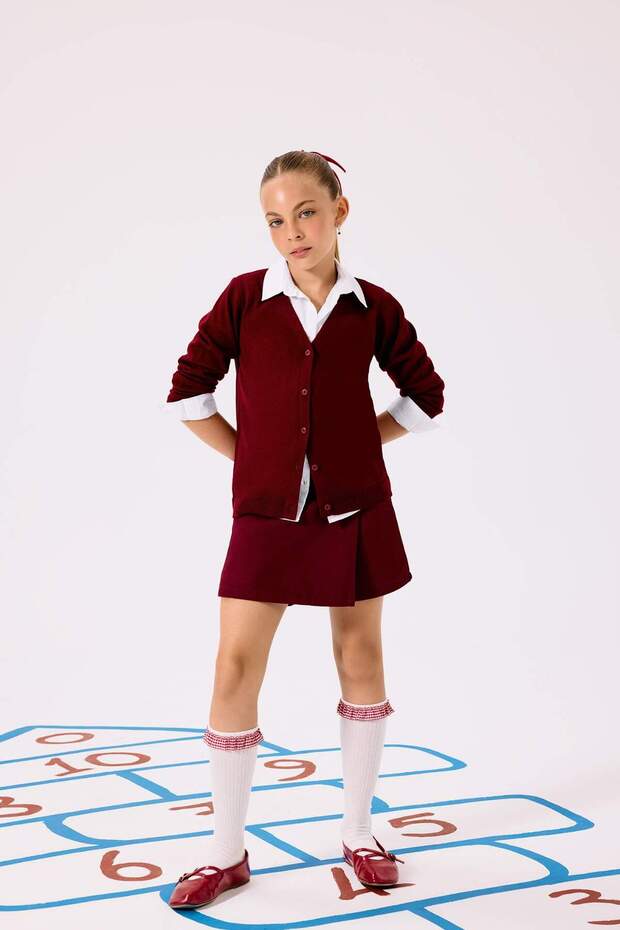 School 100% Cotton School Elastic Waist Gabardine Shorts Skirt Girls F1434A825Au
