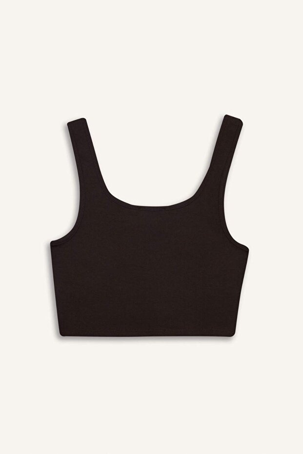 قميص داخلي قصير بسيط ذو رقبة على شكل حرف U F5942ax25sm - 7