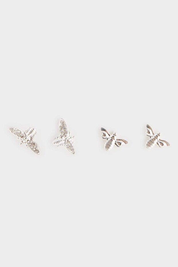 Women's 2-Piece Silver Earrings F0872Axns