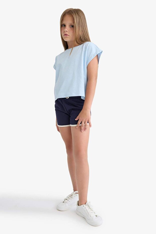 Beli Lastikli Basic Düz Şort Kız Çocuk B5164A825HS - 3