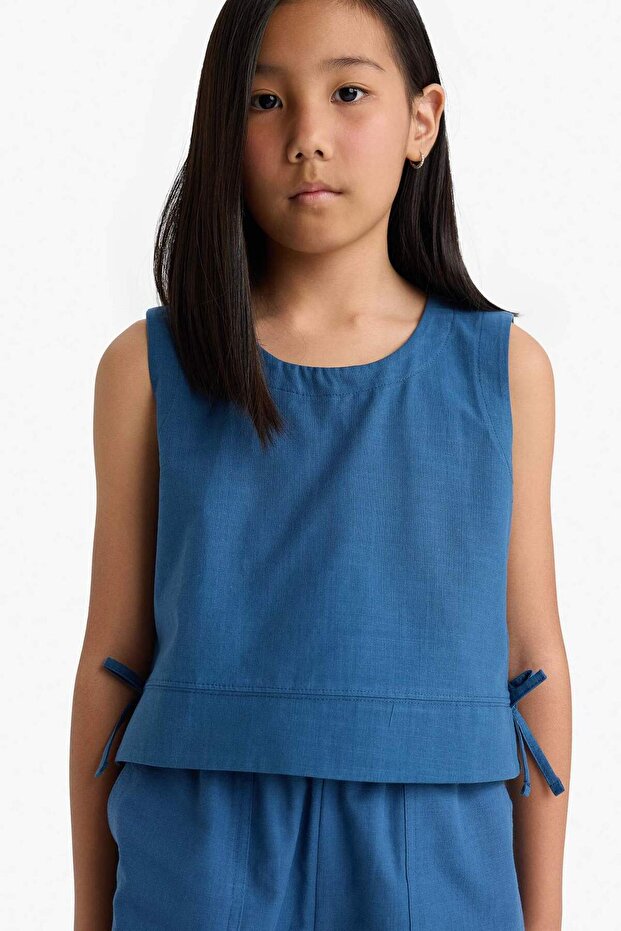 100% Cotton Sleeveless Blouse for Girls D7785A825Sm