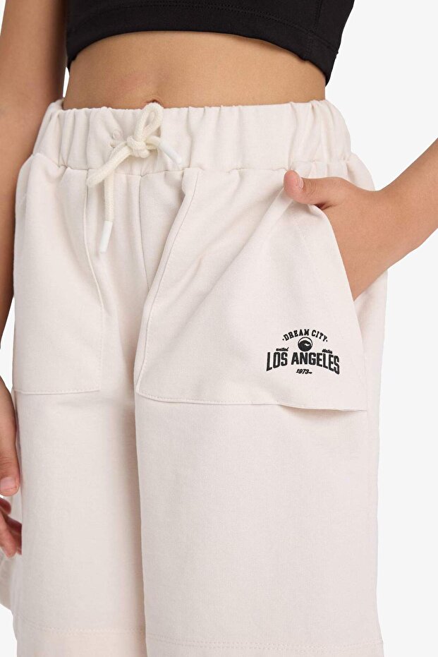 Beli Lastikli Basic Düz Şort Kız Çocuk B0847A825HS - 5