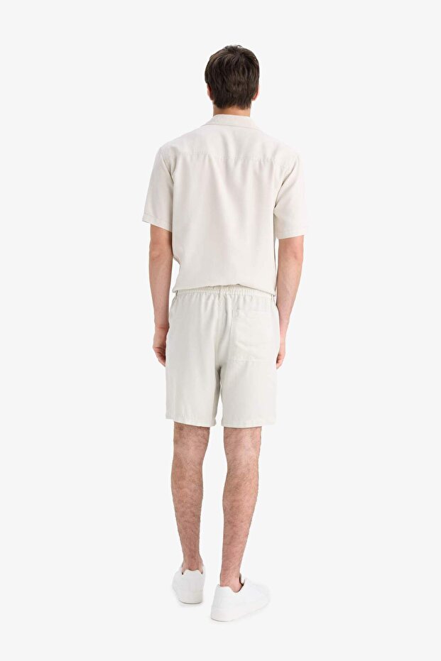 Relax Fit Akışkan Kumaş Bermuda Şort E0804AX25SM - 6