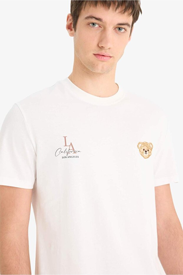 100% Cotton Regular Fit Crew Neck Printed Short Sleeve T-Shirt F4286Ax25Sm