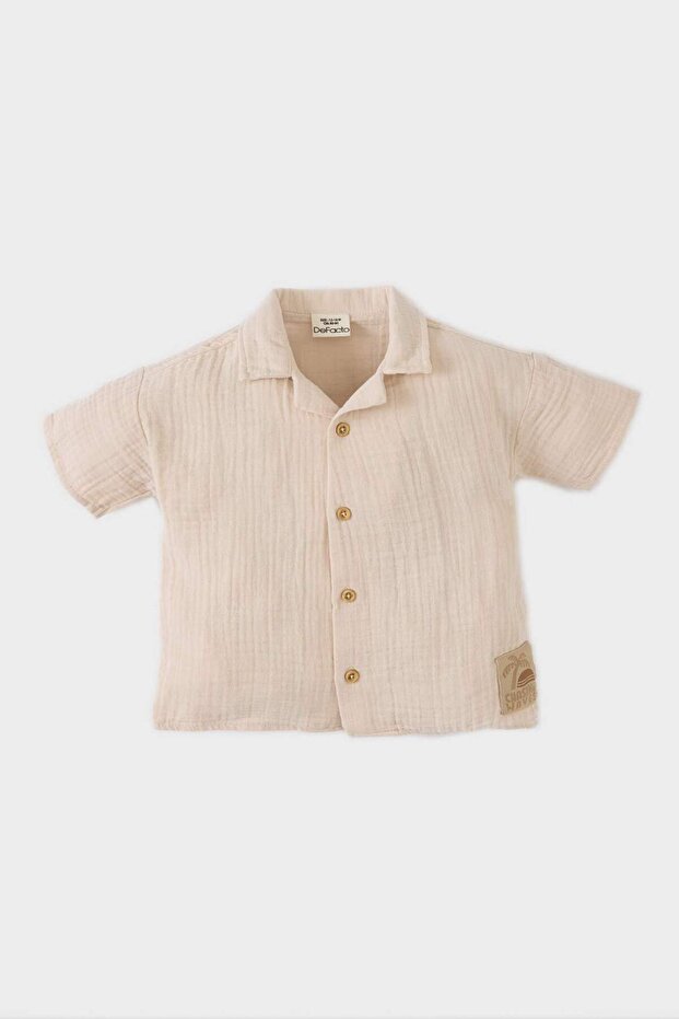 100% Cotton Muslin Short Sleeve Shirt for Baby Boy E8982A525Sm