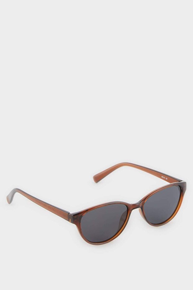 Round Coffee Plastic Frame Black Glass Polarized Sunglasses Girls Child F4348A8Ns