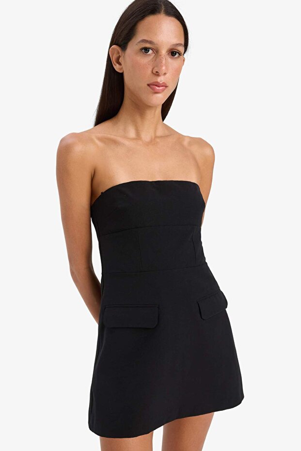 Straplez Basıc Mini Elbise F3721AX25SM - 3